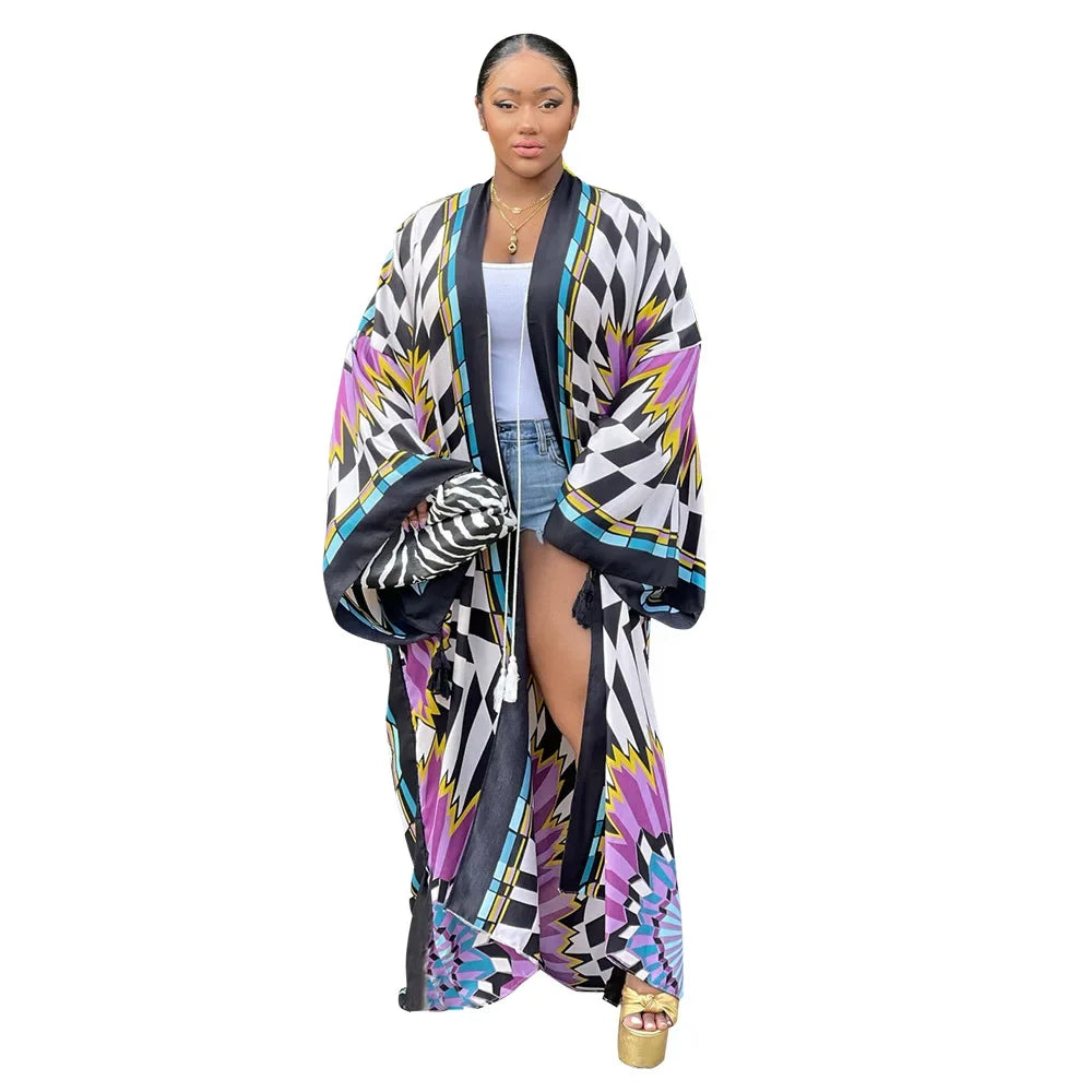 Fashion Japanese Kimono Traditional Women Long Cardigan Blouse Shirt Kimono Female Dress African Dresses for Women