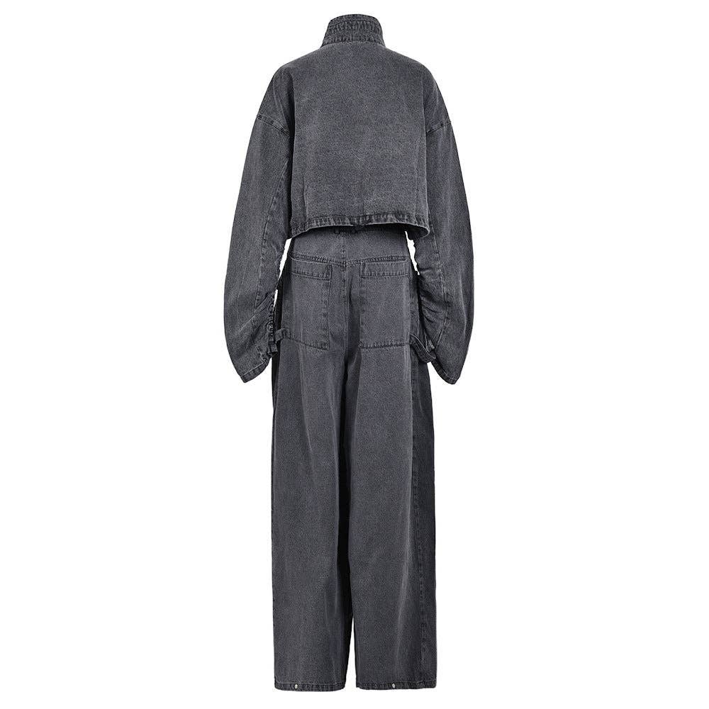 MB FASHION DENIM TWO PIECE SET STREETWEAR 2 PCS SET