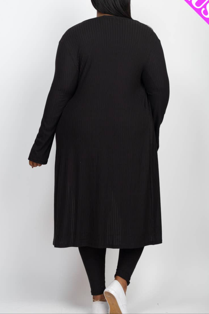 Plus Size Long Sleeve Cardigan & Pants Set