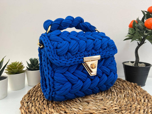 CHQEL Evening Clutch Bag for Women, Handmade Crochet Wedding