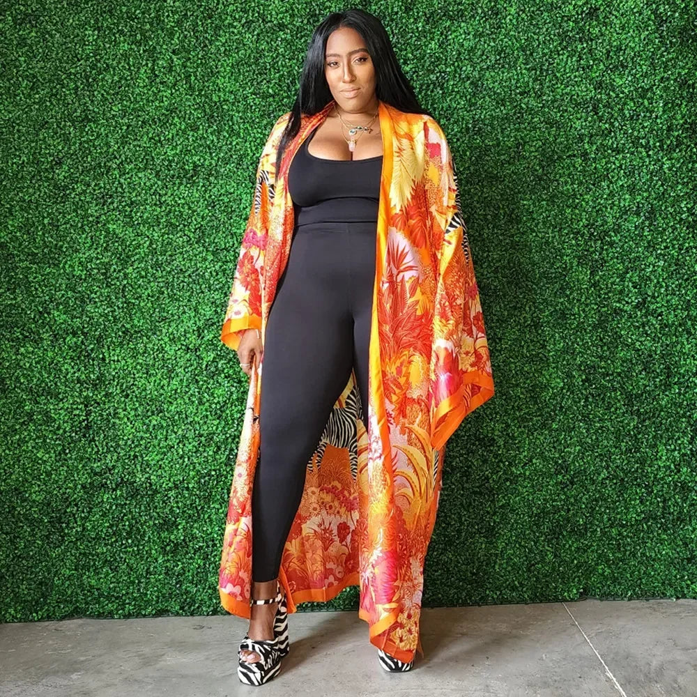 Fashion Japanese Kimono Traditional Women Long Cardigan Blouse Shirt Kimono Female Dress African Dresses for Women