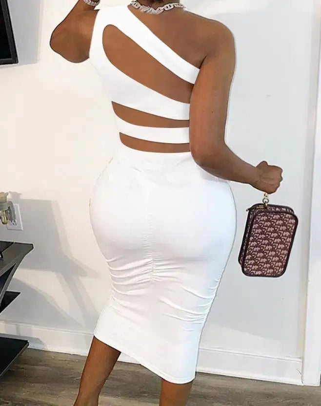 Women Sexy Cut Out Lace-Up Dress 2023 Summer Ladies Fashion Women's Zipper Design Sleeveless Midi Bodycon Lace-Up Dresses