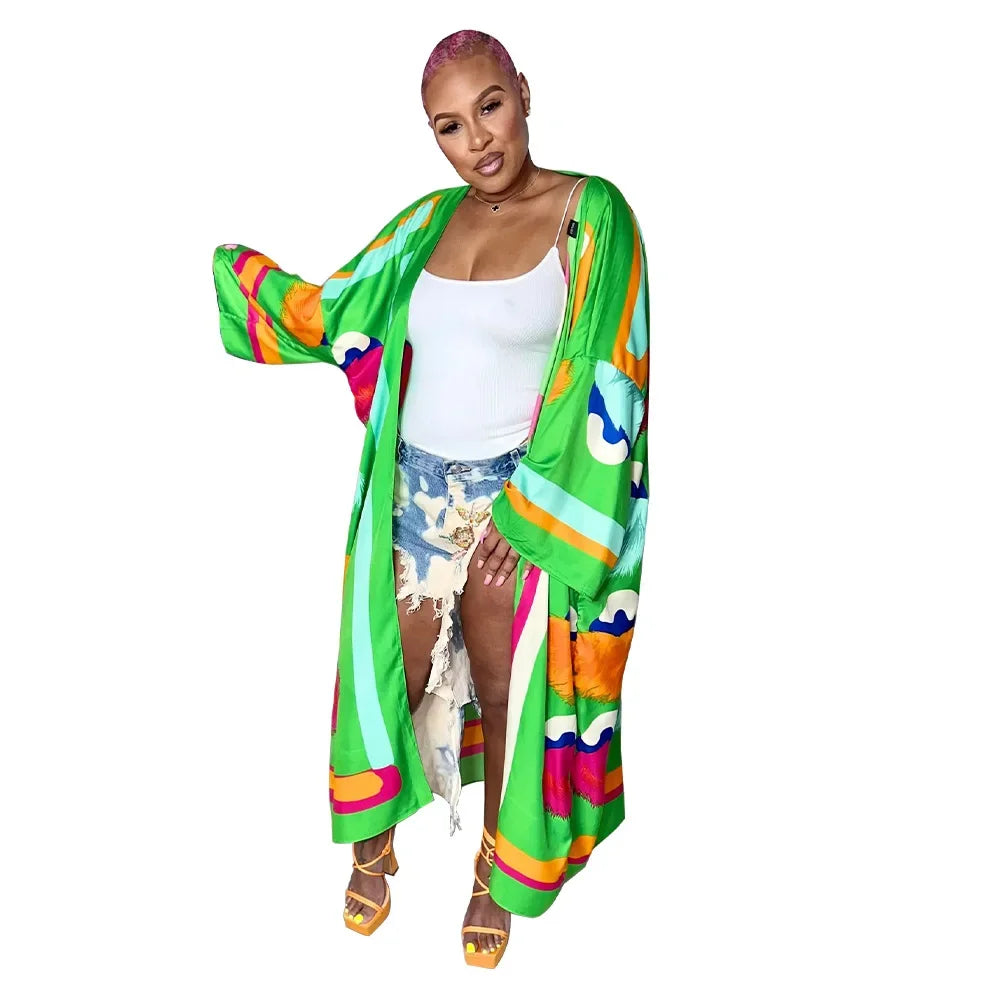 Fashion Japanese Kimono Traditional Women Long Cardigan Blouse Shirt Kimono Female Dress African Dresses for Women