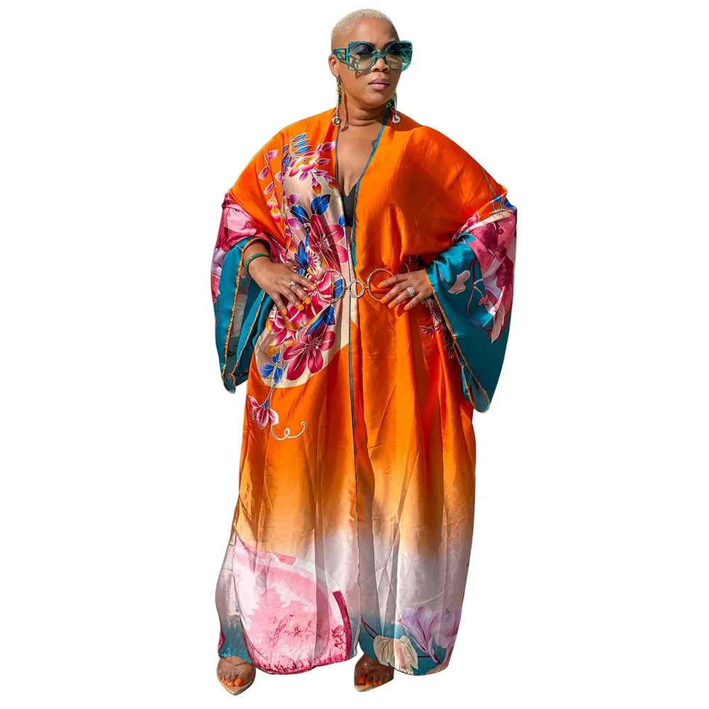 Fashion Japanese Kimono Traditional Women Long Cardigan Blouse Shirt Kimono Female Dress African Dresses for Women