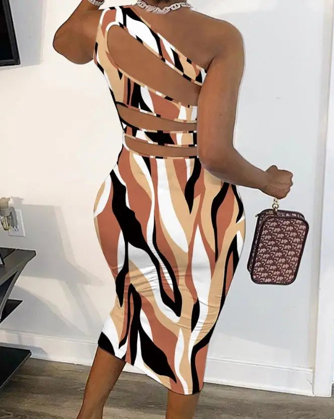 Women Sexy Cut Out Lace-Up Dress 2023 Summer Ladies Fashion Women's Zipper Design Sleeveless Midi Bodycon Lace-Up Dresses