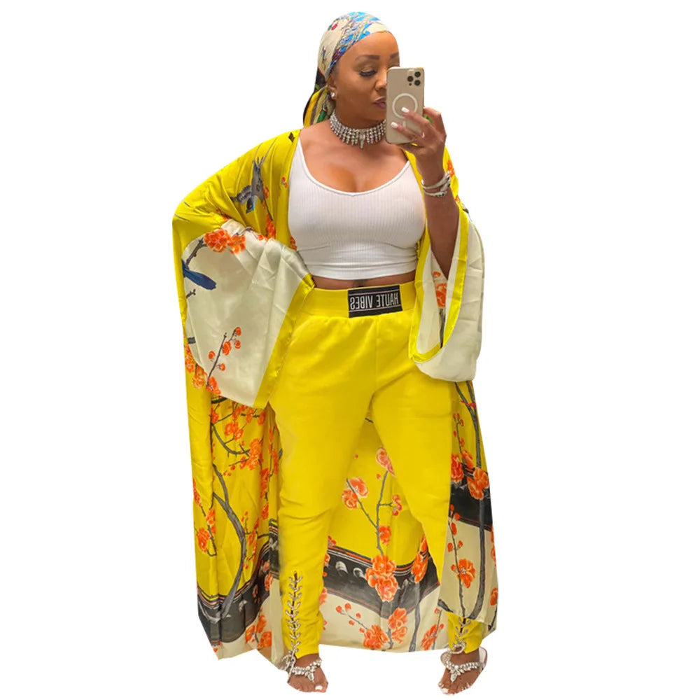 Women's Satin Open Front Cardigan Kimono Duster Sexy Beach Cover-Up Loose Long Flowy Maxi Kimonos Floral Print Summer Cardigan