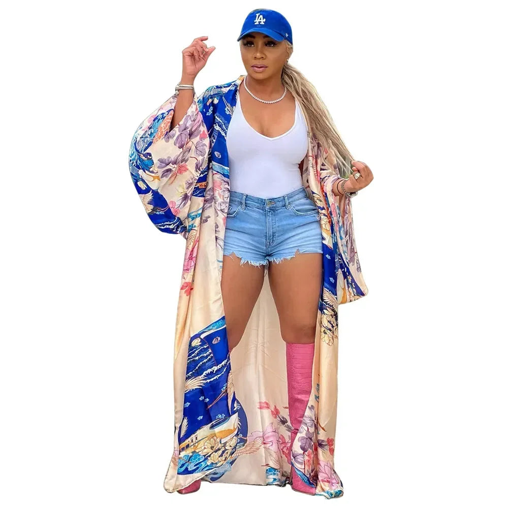 Fashion Japanese Kimono Traditional Women Long Cardigan Blouse Shirt Kimono Female Dress African Dresses for Women