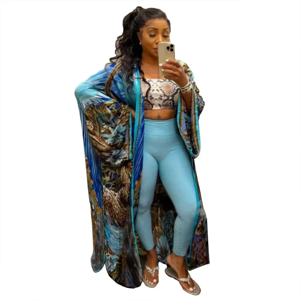 Fashion Japanese Kimono Traditional Women Long Cardigan Blouse Shirt Kimono Female Dress African Dresses for Women