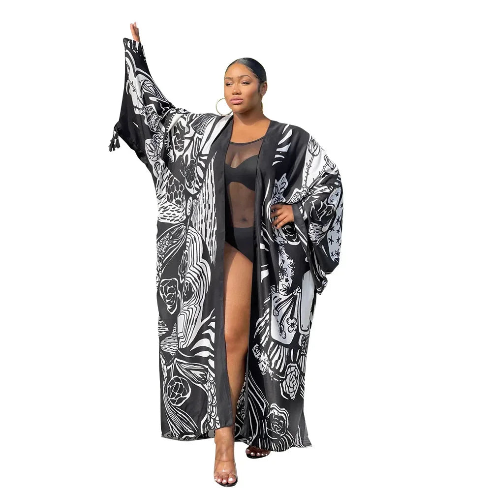 Fashion Japanese Kimono Traditional Women Long Cardigan Blouse Shirt Kimono Female Dress African Dresses for Women