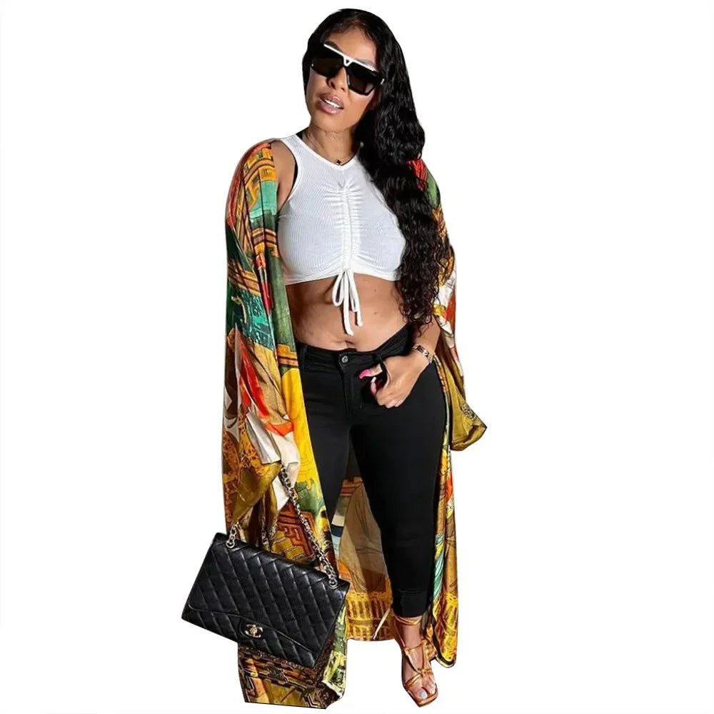 Fashion Japanese Kimono Traditional Women Long Cardigan Blouse Shirt Kimono Female Dress African Dresses for Women