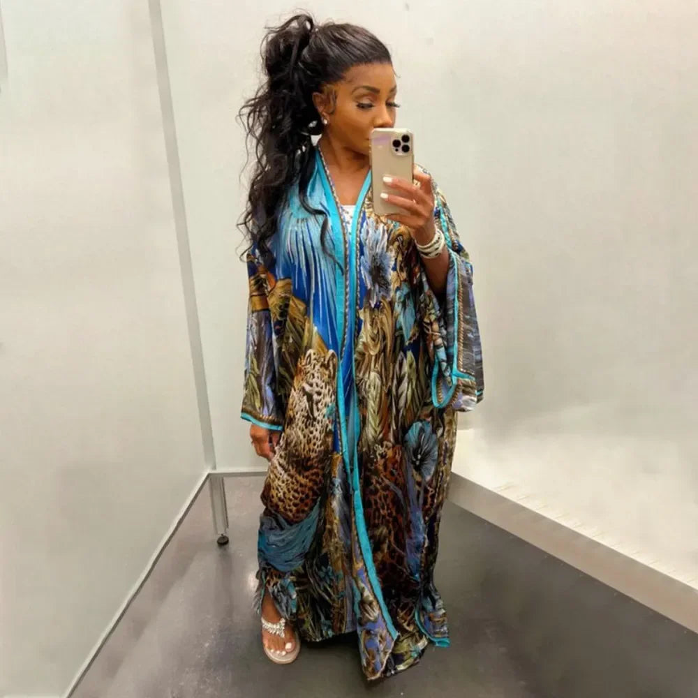 Fashion Japanese Kimono Traditional Women Long Cardigan Blouse Shirt Kimono Female Dress African Dresses for Women