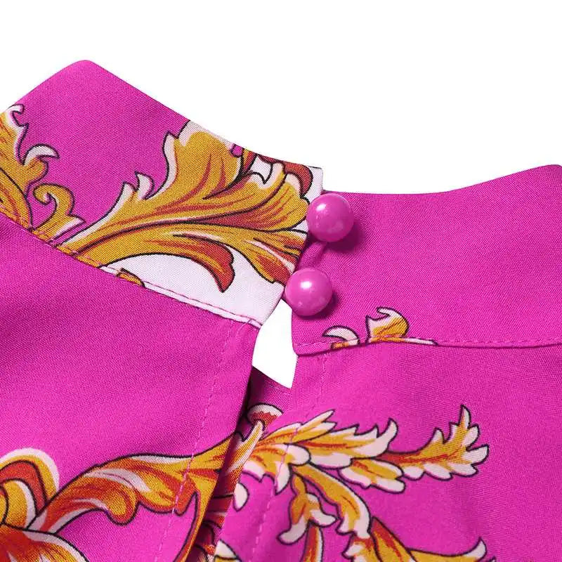 VONDA Elegant Women Maxi Sundress Stand Collar Sexy Sleeveless Bohemian Printed Long Dress Casual Loose Bat Sleeve Party Robe