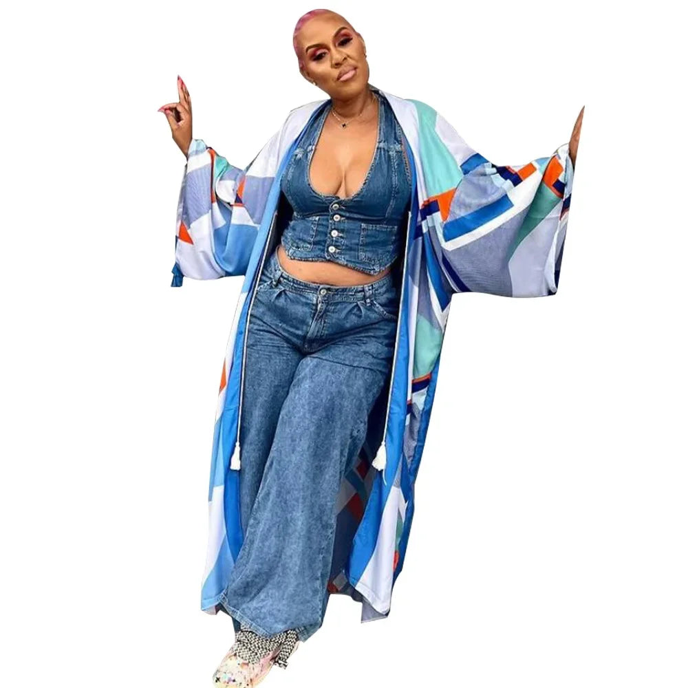 Fashion Japanese Kimono Traditional Women Long Cardigan Blouse Shirt Kimono Female Dress African Dresses for Women