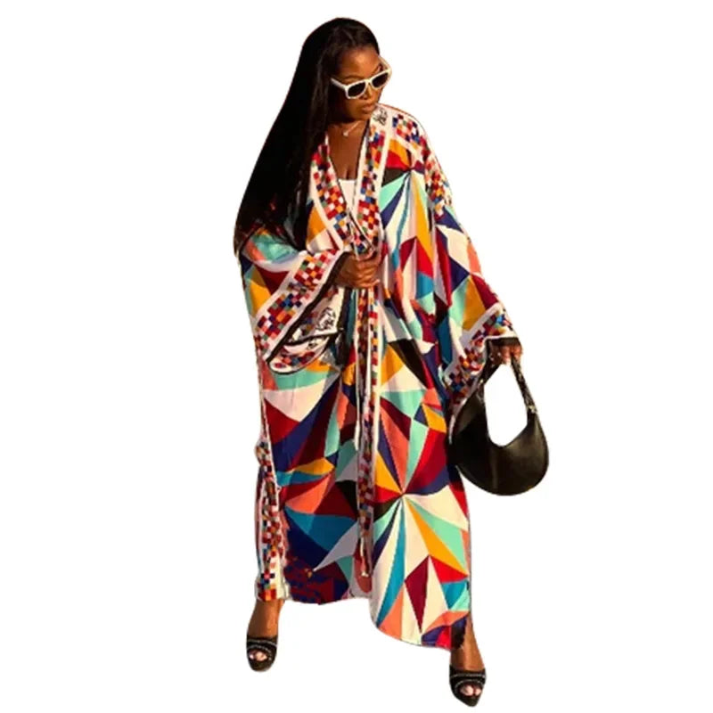 Fashion Japanese Kimono Traditional Women Long Cardigan Blouse Shirt Kimono Female Dress African Dresses for Women