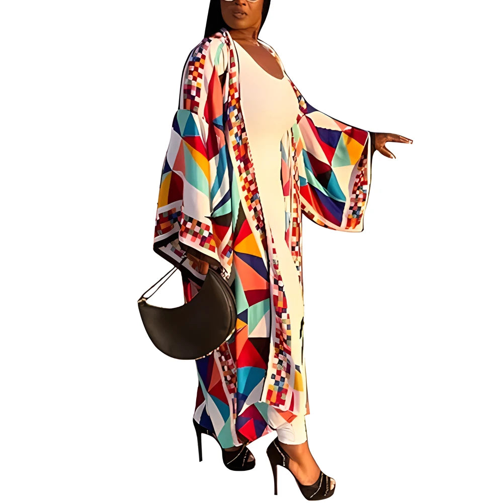 Women's Satin Open Front Cardigan Kimono Duster Sexy Beach Cover-Up Loose Long Flowy Maxi Kimonos Floral Print Summer Cardigan