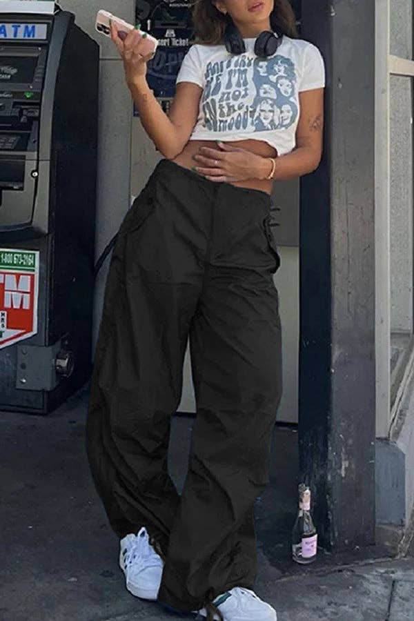 MB FASHION High-Waisted Drawstring Relaxed Fit Pants
