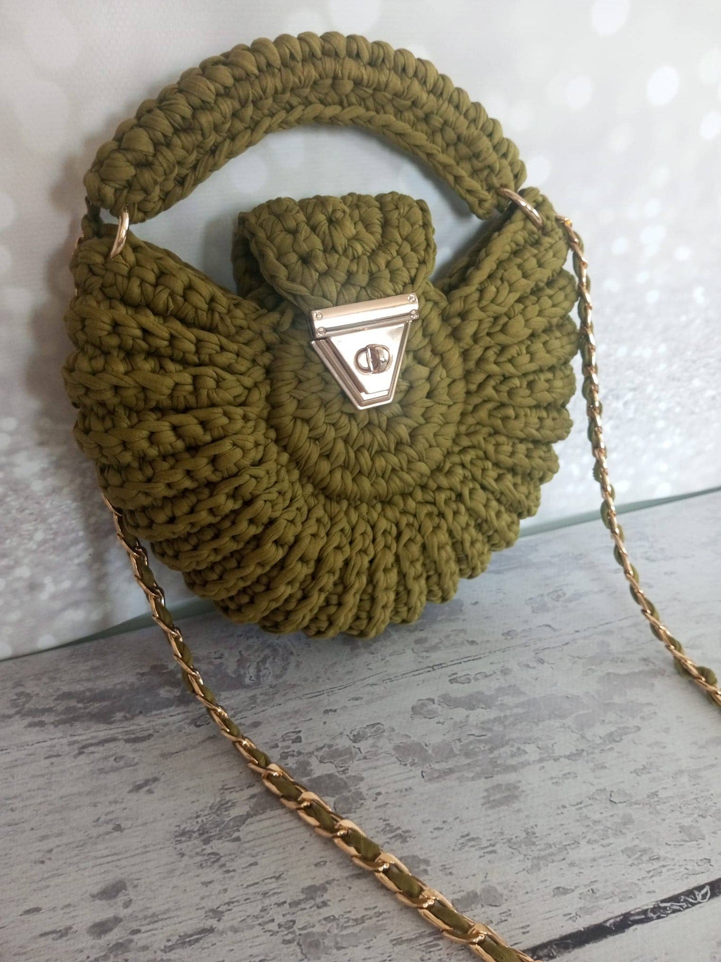 CHQEL Round Mussel  Crochet Handmade Model for Womens
